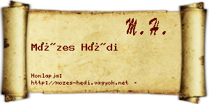 Mózes Hédi névjegykártya